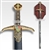 40" Robin Hood Locksley Medieval Crusader Knight Arming Sword with Display Plaq
