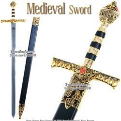 Richard Lion Heart  Medieval King Knights Sword With Scabbard
