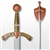 40" Medieval Crusader Arming Sword with Red Cross Unsharpened Blade with Plaque