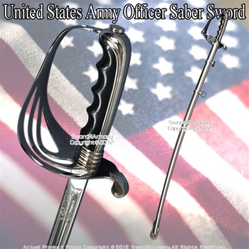 Military Ceremonial Sword U.S. Army Officer Saber New Design Acid Etching Pattern