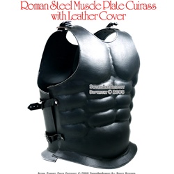 Spartan Roman Steel Muscle Plate Cuirass Armor Leather
