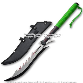 27.5" Biohazard Zombie Survival Gear Machete Fantasy Sword Paracord Handle BK