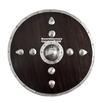 18 Gauge Steel 29" Diameter Functional Viking Solid Wooden Circular Shield SCA