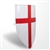 28" Red Cross Knight Templar Cross Crusader Heater Shield 18G Steel LARP w/ Grip