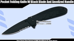 Spring Assisted Opening Knife Pocket Folder w/ Serrated Blade