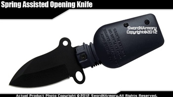 Military Army Canteen Bottle Look Folder Spring Assisted Opening Pocket Knife BK