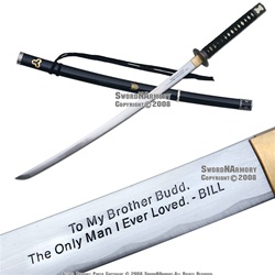 Handmade Kill Bill Budd's Samurai Katana Sword Sharp