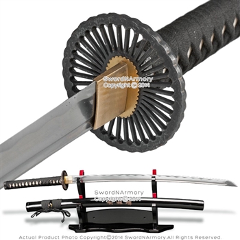 Ronin Samurai Katana Sword Hand Honed Sharp Blade 1045 Steel w/ Engraving Scab