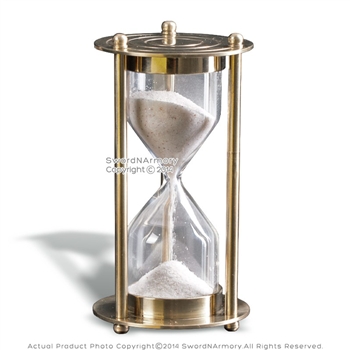3.5" Brass Handmade 3 Mins Sand Timer Clock Nautical Hourglass Time Decor Gift
