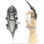 Fantasy Iron Reaver Skull Claw Finger Blade Knife Glove