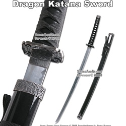 Black Classic Japanese Dragon Samurai Katana Sword