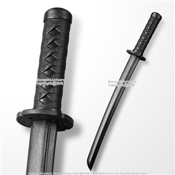 Black Functional 24" Polypropylene Wakizashi Samurai Katana Sparring Training Sword