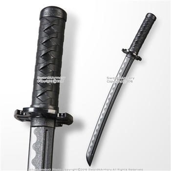 Black Functional 24" Polypropylene Wakizashi Samurai Short Katana Training Sword