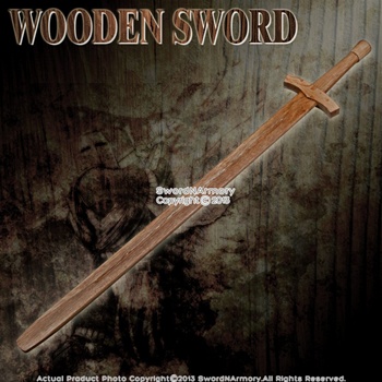 38" Wooden Medieval Waster Bastard Sword Practice Training Prop