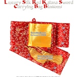 Luxury Silk Red Katana Sword Carrying Bag Blossoms New