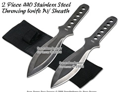 2 Pcs 8.5" 440 Stainless Steel Throwing Knife With Pouch