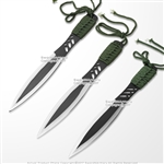 7.75" Long 3 Pcs Throwing Knife Set Throwers with Sheath Cord Wrapped Handle
