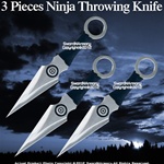 6.5" Set of 3 Anime Ninja Naurto Bulls Eye Steel Throwing Knife Throwers Pouch