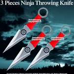 Set of 3 Anime Ninja Naurto Bulls Eye Steel Throwing Knife Throwers Dart Pouch