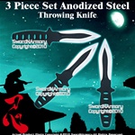 3 Pcs Set Anodized Steel Throwing Knife Dart w