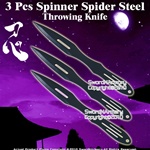 3 Pcs Spinner Spider Steel Throwing Knife Dart w