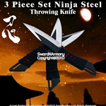 3 Piece Ninja 440 Stainless Steel Throwing Dart W Sheath