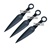 6.5" Black Set of 3 Stainless Steel Throwing Knife Anime Ninja Kunai with Sheath