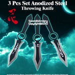 3 Pcs Set Anodized Steel Throwing Knife Dart w/ Sheath