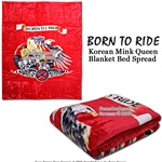 79X94 CSA Rebel Born to Ride Korean Mink Queen Blanket