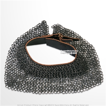 Functional Medieval Chainmail Standard Collar Neck Protector 16G Stainless Steel