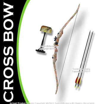 Taiwan Made 20 LBS Youth Camo Recurve Bow 24" Draw Length w/ 2 Arrows & Quiver