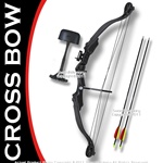 Taiwan Made 25 LBS Black Youth Compound Bow 23-28" Draw Right Handed w/ 2 Arrows