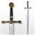 44" Foam Excalibur  Knights Crusader Long Sword LARP Renaissance Costume