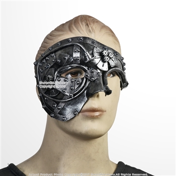 Chrome Steampunk Phantom Masquerade Mask Wearable Cosplay Costume Events Prop