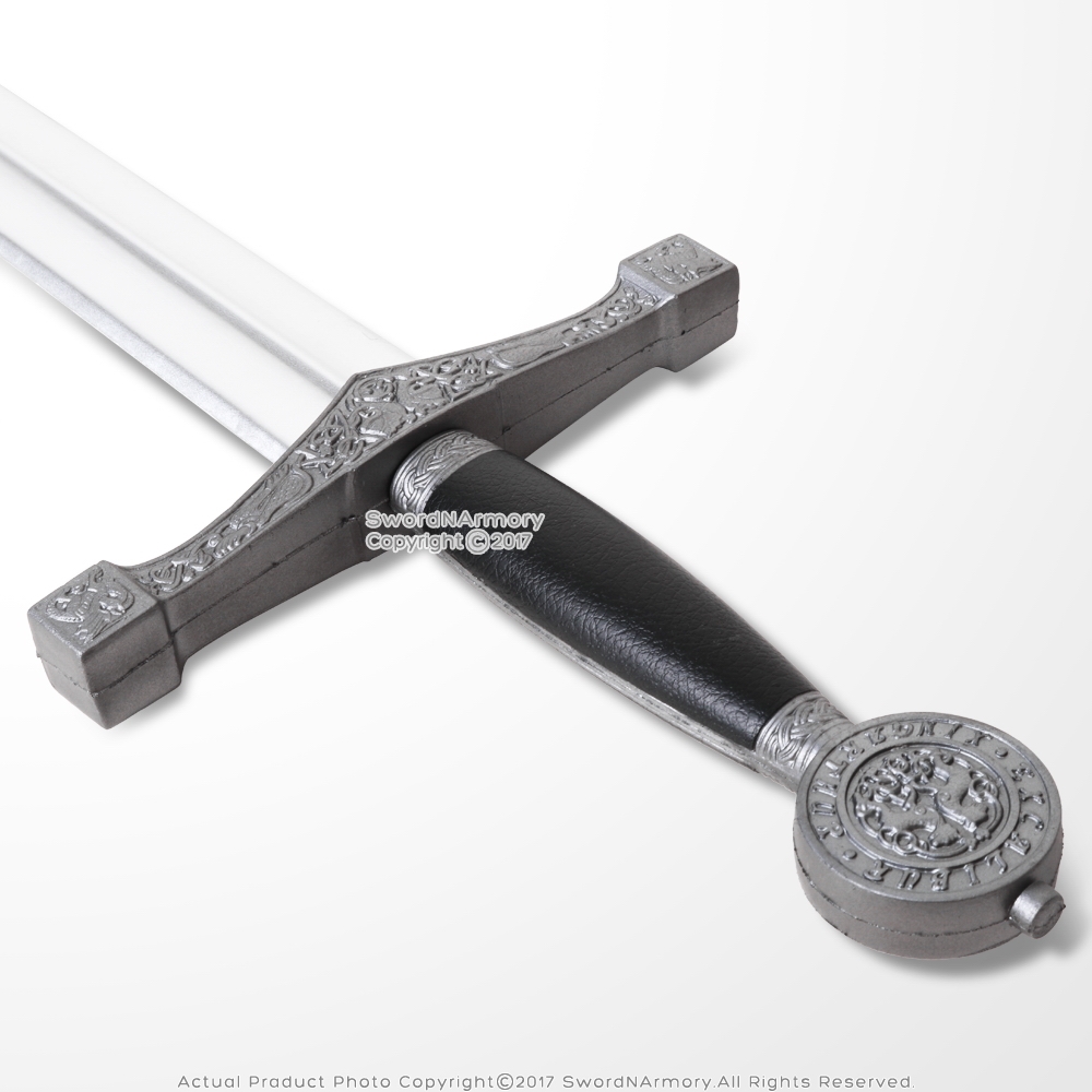 40.5" Medieval Foam Sword with Metallic Chrome Finish Blade NIB 