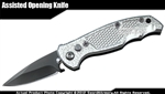 Silver Fully Automatic Folding Pocket Knife Textured Handle Grip