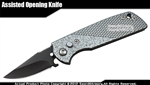 Grey Fully Automatic Folding Pocket Knife Textured Switch Blade