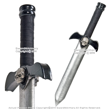 19" Black Demon Foam Dagger LARP Latex Short Sword Video Game Weapon Cosplay