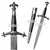 14" Medieval Black Historical Dagger Short Sword with French Fleur-de-lis Pommel
