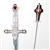 32" Silver Magic Fantasy Sword Stainless Steel Red Ruby with Display Plaque