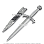 Medieval Crusader Knight King Author Dagger Historical Short Sword w/ Scabbard