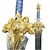 47" World of WARCRAFT King Llane Greatsword Movie Prop Replica Collectible Steel Sword w/Plaque