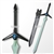 46.5" Fantasy Green Blade Anime Sword with Sheath LARP Cosplay Costume