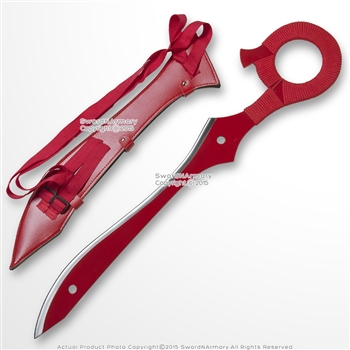 Fantasy Red Anime Scissor Half Sword Blade Cosplay Costume with Sheath