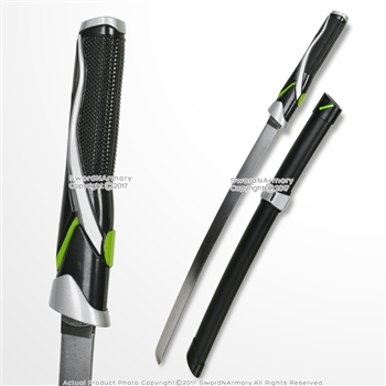 Genji Shimada Green Wakizashi Short Katana Sword Steel Blade Video Game Weapon