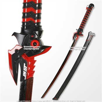 Red Genji Evil Ghost Anime Sword OW Video Game Weapon COSPLAY LARP Cosplay