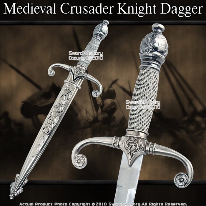 15.75" Medieval Crusader Knight Short Sword Fantasy Arming Dagger with Sheath 
