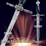 Angelic Medieval Fantasy Dagger W Ornate Scrollwork