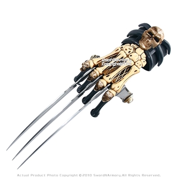 Black Zombie Gear Demon Bones Tri-Bladed Fantasy Skull Hand Claw