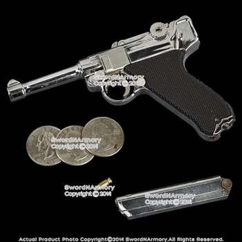 4.5" Miniature WW2 German 9mm Luger P08 Replica Pistol Gun Gift Souvenir w/ Case